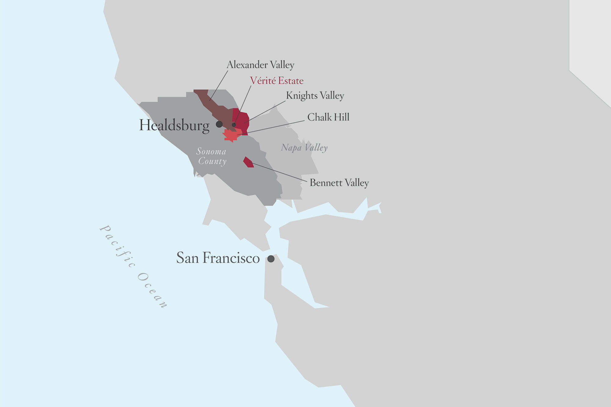 A map of Sonoma County appelations