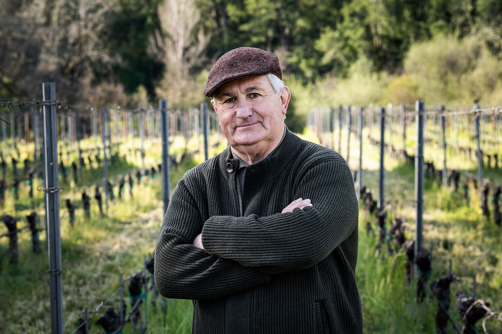 Vigneron Pierre Seillan standing in a vineyard